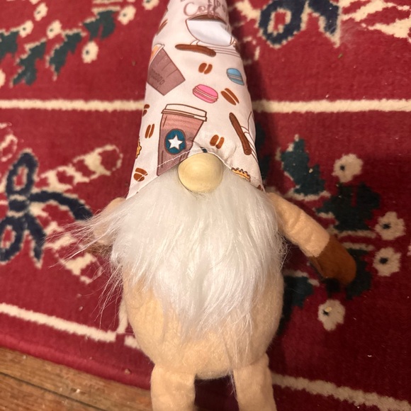Whimsical Gnome with Coffee-Themed Hat “but first coffee” - Picture 5 of 5